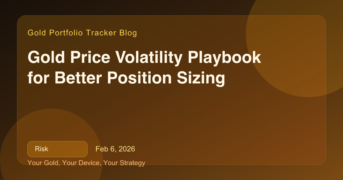 Gold Price Volatility Playbook for Better Position Sizing