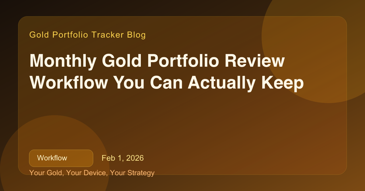 Monthly Gold Portfolio Review Workflow You Can Actually Keep